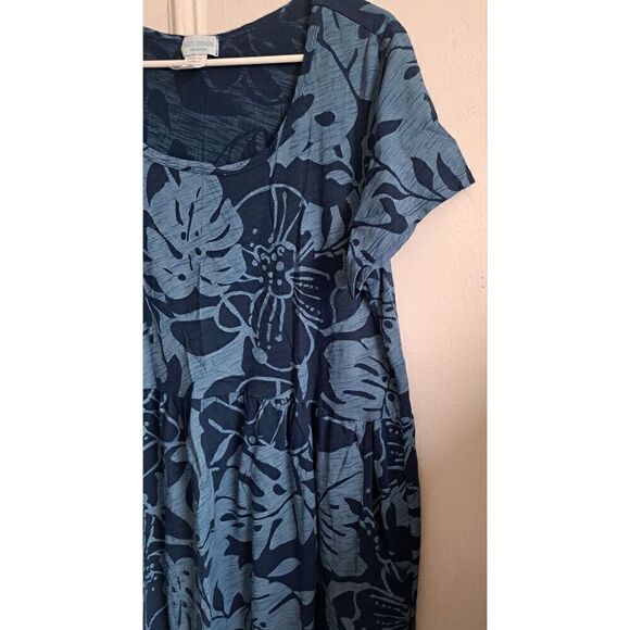 Sun Moda California Womens Large Scoop Neck Loose Fit Shift Dress Blue Pockets - Picture 4 of 10